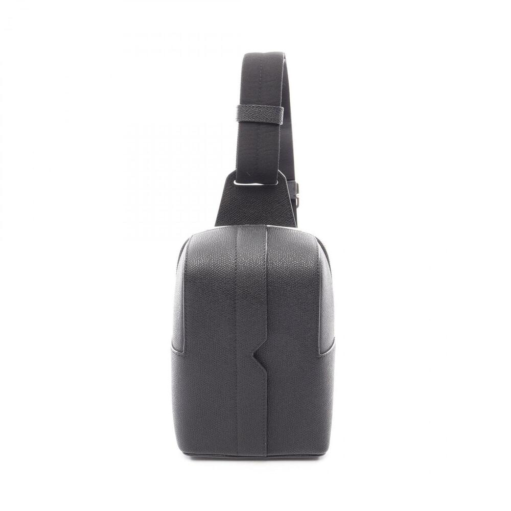 Valextra V-Line Waist Bag, Body Handbag, Leather, Men's, Black